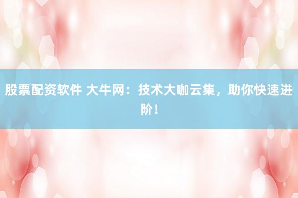 股票配资软件 大牛网：技术大咖云集，助你快速进阶！