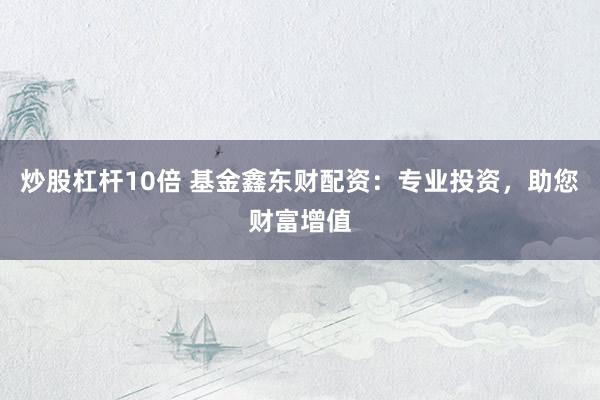 炒股杠杆10倍 基金鑫东财配资：专业投资，助您财富增值