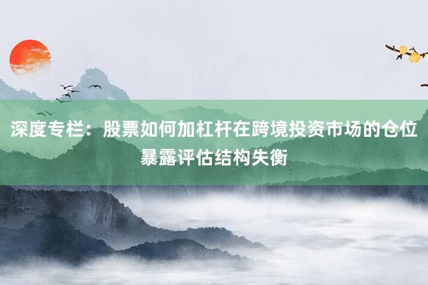 深度专栏：股票如何加杠杆在跨境投资市场的仓位暴露评估结构失衡