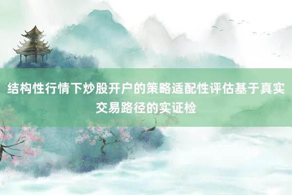 结构性行情下炒股开户的策略适配性评估基于真实交易路径的实证检