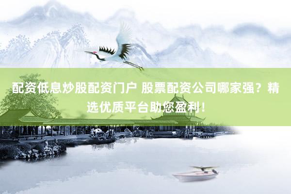 配资低息炒股配资门户 股票配资公司哪家强？精选优质平台助您盈利！
