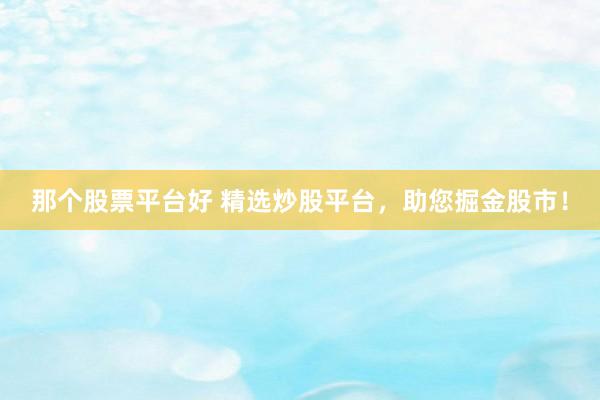 那个股票平台好 精选炒股平台，助您掘金股市！